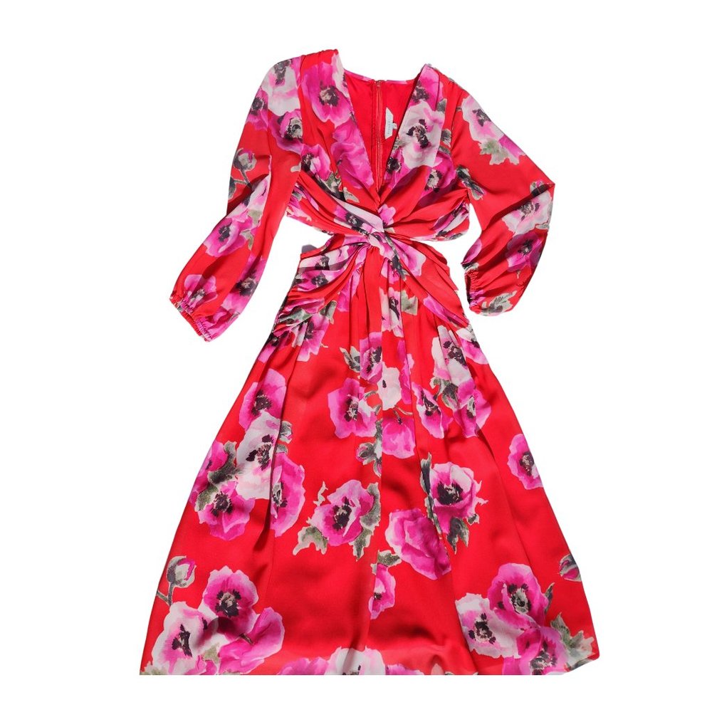 Anthropologie Ranna Gill Floral Cut Out Midi Dress, Size Small. - Picture 5 of 8